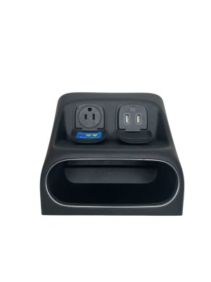 2022-2025 Genesis GV70 Center Console Tray Trim Panel with Charge Ports - Rear (Used OEM)
