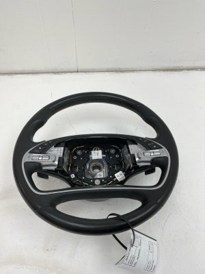 2021-2024 Genesis G80 Black Heated Steering Wheel with Paddle Shifters and Control Switches - Front (Used OEM)