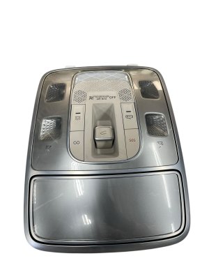 2021-2024 Genesis GV80 Black Overhead Roof Console with Dome Light and Sunroof Switch - Front (Used OEM)