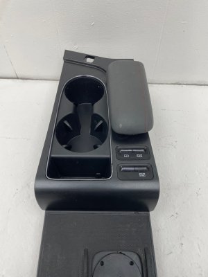 2024-2025 Hyundai Sonata Black Center Console Upper Shifter Trim Panel with Charging Station - Front (Used OEM)