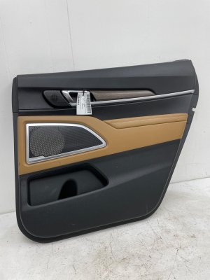 2020-2022 Kia Telluride Tan Door Interior Trim Panel with Window Shade - Rear, Right (Passenger) (Used OEM)
