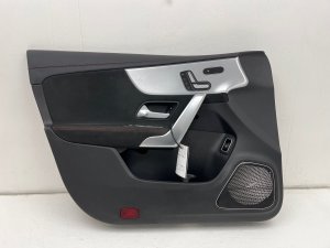 2020-2025 Mercedes-Benz GLA250 Black Door Interior Trim Panel with Red Stitching - Front, Left (Driver) (Used OEM)