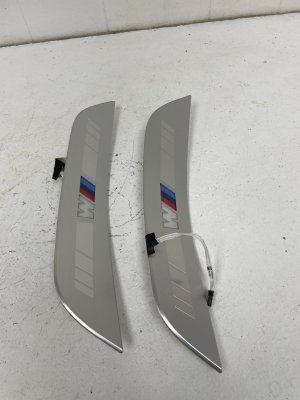 2020-2024 BMW M8 Illuminated Door Sill Plate Trim Covers - Rear (Used OEM)