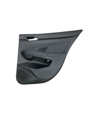 2022-2025 Volkswagen Golf Black Door Interior Trim Panel with Carbon Fiber - Rear, Right (Passenger) (Used OEM)