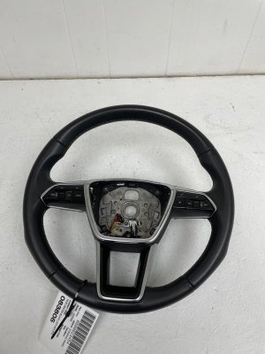 2019-2023 Audi A6 Black Heated Leather Steering Wheel with Paddle Shifters and Controls (Used OEM)