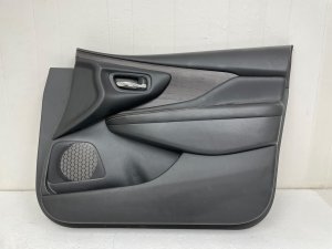2021-2024 Nissan Murano Black Door Interior Trim Panel with Leather and Wood Finish - Front, Right (Passenger) (Used OEM)