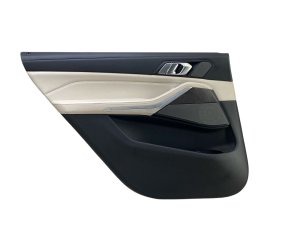 2019-2022 BMW X7 Ivory (White) Door Interior Trim Panel with Sunshade - Rear, Left (Driver) (Used OEM)