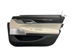 2016-2019 BMW 740i Door Interior Trim Panel with Switches and Storage Tray - Front, Right (Passenger) (Used OEM)