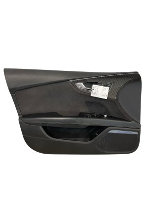 2016-2018 Audi S7 Black Door Interior Trim Panel with Carbon Fiber - Front, Left (Driver) (Used OEM)
