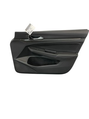 2022-2025 Volkswagen Golf Black Door Interior Trim Panel with Carbon Fiber Accents - Front, Right (Passenger) (Used OEM)