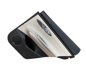 2022-2025 Genesis GV70 Beige Door Interior Trim Panel with Aluminum Molding - Rear, Right (Passenger) (Used OEM)