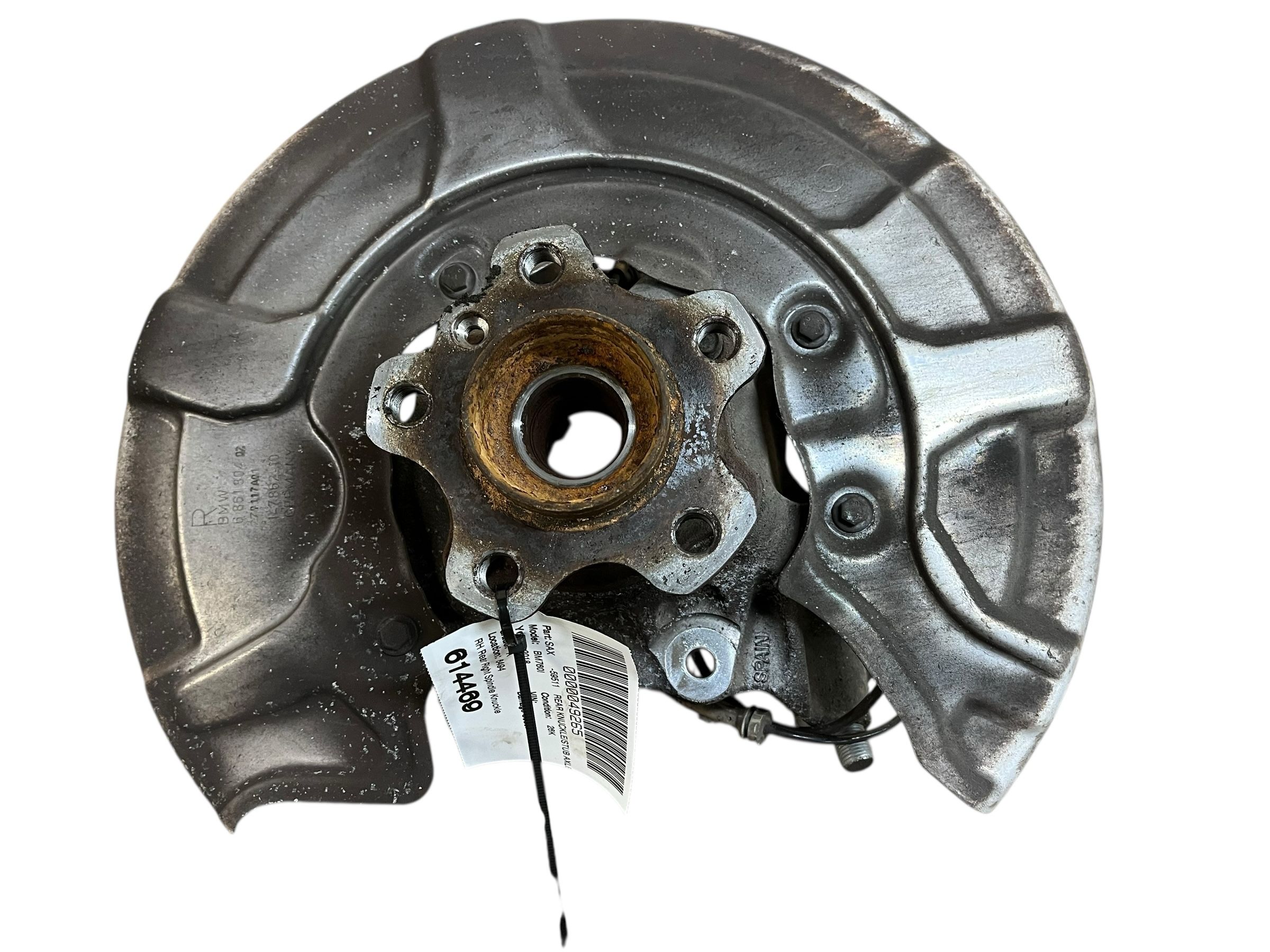2018-2023 BMW M550i xDrive Spindle Knuckle and Wheel Bearing Hub Assembly - Rear, Right (Passenger) (Used OEM)