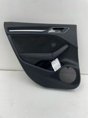 2015-2020 Audi A3 Black Door Interior Trim Panel - Rear, Left (Driver) (Used OEM)