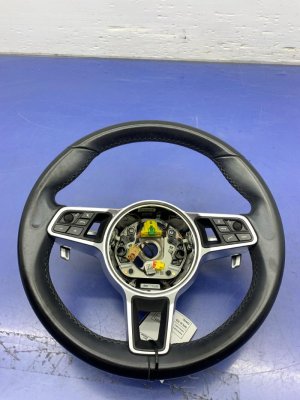 2019-2023 Porsche Cayenne Black Leather Steering Wheel without Heat (Used OEM)
