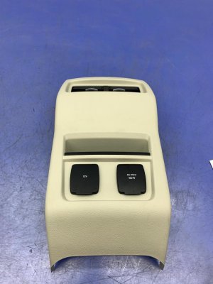 2019-2024 Ford Edge Beige Center Console Trim Panel with Charging Ports - Rear (Used OEM)