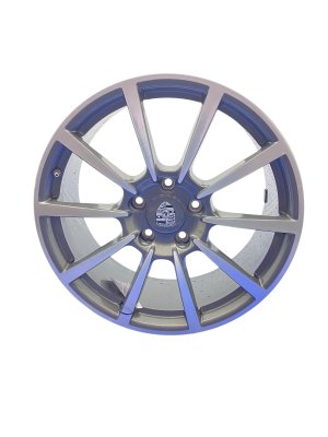 2012-2016 Porsche 911 Gray 20x8.5 Carrera Classic II 10-Spoke Machined Charcoal Alloy Wheel - Front (Used OEM)