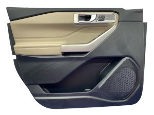 2021-2023 Ford Police Interceptor Utility Black Door Interior Trim Panel with Memory Controls - Front, Left (Driver) (Used OEM)
