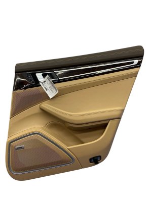 2017-2023 Porsche Panamera Brown Door Interior Trim Panel - Rear, Right (Passenger) (Used OEM)