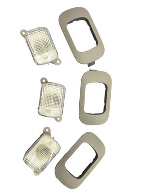 2018-2024 Honda Odyssey Gray Interior Overhead Vanity Lamp Set with Trim Covers (Used OEM)
