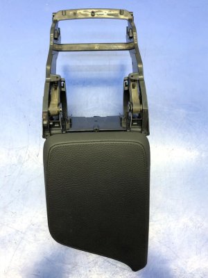 2017-2021 Volvo S90 Charcoal (Black) Center Console Armrest Lid with Hinge Assembly - Front (Used OEM)