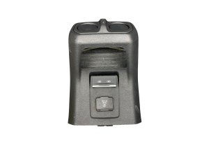 2018-2026 Jeep Wrangler Black Center Console End Cap Trim Panel with Power Outlet - Rear (Used OEM)