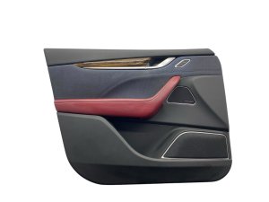 2017-2020 Maserati Levante Red Door Interior Trim Panel with Handle and Switches - Front, Left (Driver) (Used OEM)