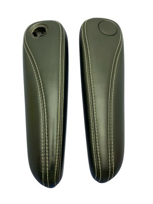 2020-2026 Chrysler Pacifica Black Leather Inner Seat Armrest Set - Front, Right (Passenger) (Used OEM)