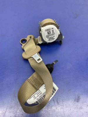 2018-2020 Ford F-150 Tan Second Row Outer Seat Belt Assembly - Rear, Left (Driver) (Used OEM)