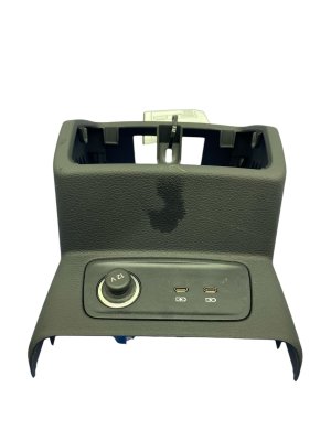 2019-2025 Audi Q3 Black Front Center Console Upper Trim Frame with Cupholder - Rear (Used OEM)