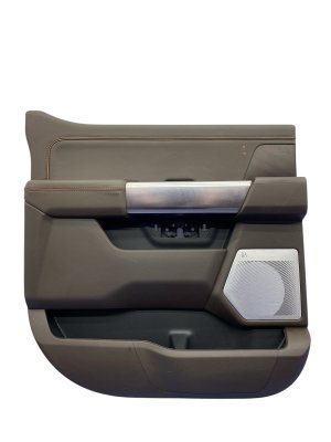 2021-2025 Ford F-150 Java (Brown) Door Interior Trim Panel with Window Switch and Handle - Rear, Right (Passenger) (Used OEM)