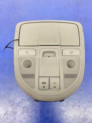 2017 Genesis G80 Gray Overhead Console with Dome Light and Sunroof Controls - Front (Used OEM)