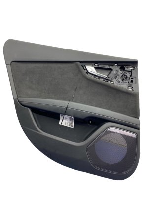 2013-2018 Audi S7 Black Door Interior Trim Panel with Alcantara - Rear, Left (Driver) (Used OEM)