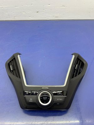 2014-2020 Acura MDX Black Radio and Audio Switch Control Panel Assembly with Vents (Used OEM)