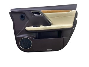 2018-2022 Lexus RX350L Brown Door Interior Trim Panel with Bamboo Wood Grain - Front, Right (Passenger) (Used OEM)