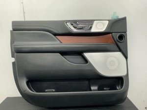 2020-2023 Lincoln Navigator Ebony (Black) Door Interior Trim Panel Assembly with Seat Control Switches - Front, Right (Passenger) (Used OEM)