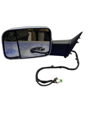  Ram 4500 Chrome Power Folding Towing Door/Side View Mirror with Memory and Blind Spot - Front, Left (Driver) (Used OEM)