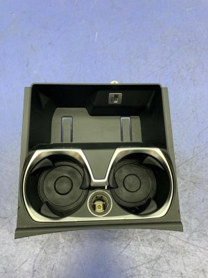 2016-2022 BMW 740i Black Center Console Cup Holder with USB Charger (Used OEM)