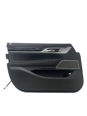 2016-2022 BMW 740i Black Door Interior Trim Panel with Window and Memory Switches - Front, Left (Driver) (Used OEM)