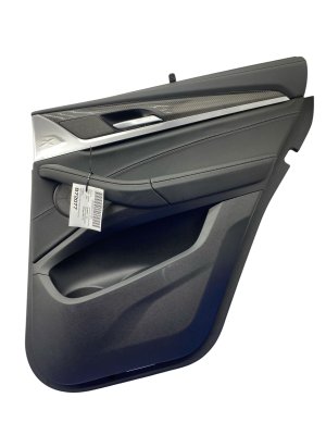 2020-2024 BMW X3 Black Door Interior Trim Panel with Carbon Fiber and Sun Shade - Rear, Right (Passenger) (Used OEM)
