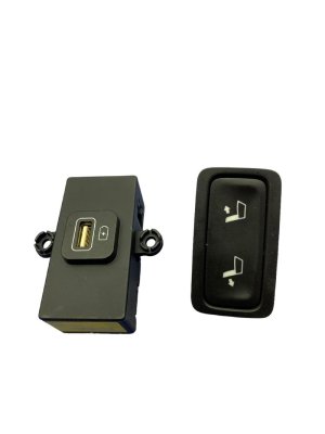 2020-2022 Hyundai Palisade Black Seat Control Switch and Charging Port Set - Rear (Used OEM)