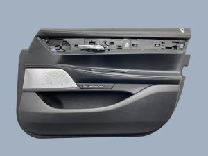 2016-2022 BMW M760i xDrive Black Door Interior Trim Panel with Nappa Leather - Front, Right (Passenger) (Used OEM)