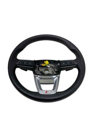 2021-2026 Audi SQ5 Black Heated Leather S Sport Steering Wheel with Active Lane Assist (Used OEM)
