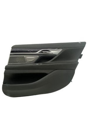 2016-2022 BMW M760i xDrive Black Door Interior Trim Panel without Window Shade - Rear, Right (Passenger) (Used OEM)