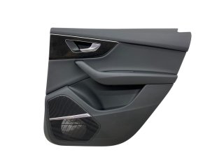 2020-2024 Audi Q7 Black Door Interior Trim Panel with Bang & Olufsen Speaker Cover - Rear, Right (Passenger) (Used OEM)