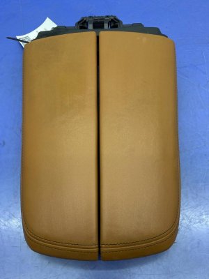 2016-2019 BMW 750i Tan Center Console Lid Armrest - Front (Used OEM)