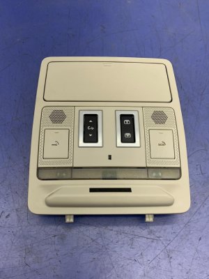 2017 Jaguar F-Pace Beige Overhead Console with Panoramic Sunroof Switch and Dome Light (Used OEM)