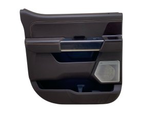 2021-2023 Ford F-150 Java (Brown) Door Interior Trim Panel with Bang & Olufsen Unleashed Audio - Rear, Left (Driver) (Used OEM)