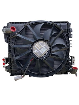2018-2026 Jeep Wrangler A/C Condenser and Radiator Cooling Fan Assembly with Oil Cooler (Used OEM)