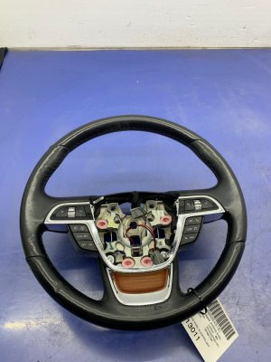 2018-2021 Lincoln Navigator Ebony (Black) Steering Wheel with Control Switches and Wood Trim (Used OEM)
