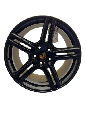 2017-2023 Porsche Panamera Black 20x9.5 Slotted Spoke Bright Hyper Painted Front Alloy Wheel (Used OEM)